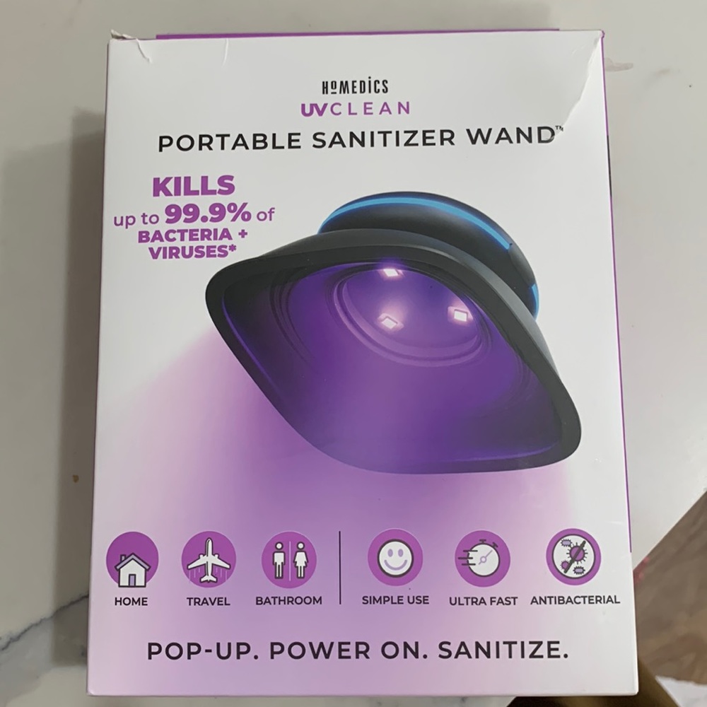 Homedics portable sanitizer wand KILLS 99% bacteria and viruses ( Brand New)
